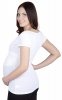 MijaCulture – Elegant nad flirty maternity and nursing shirt top Short sleeve 4003/M18 White